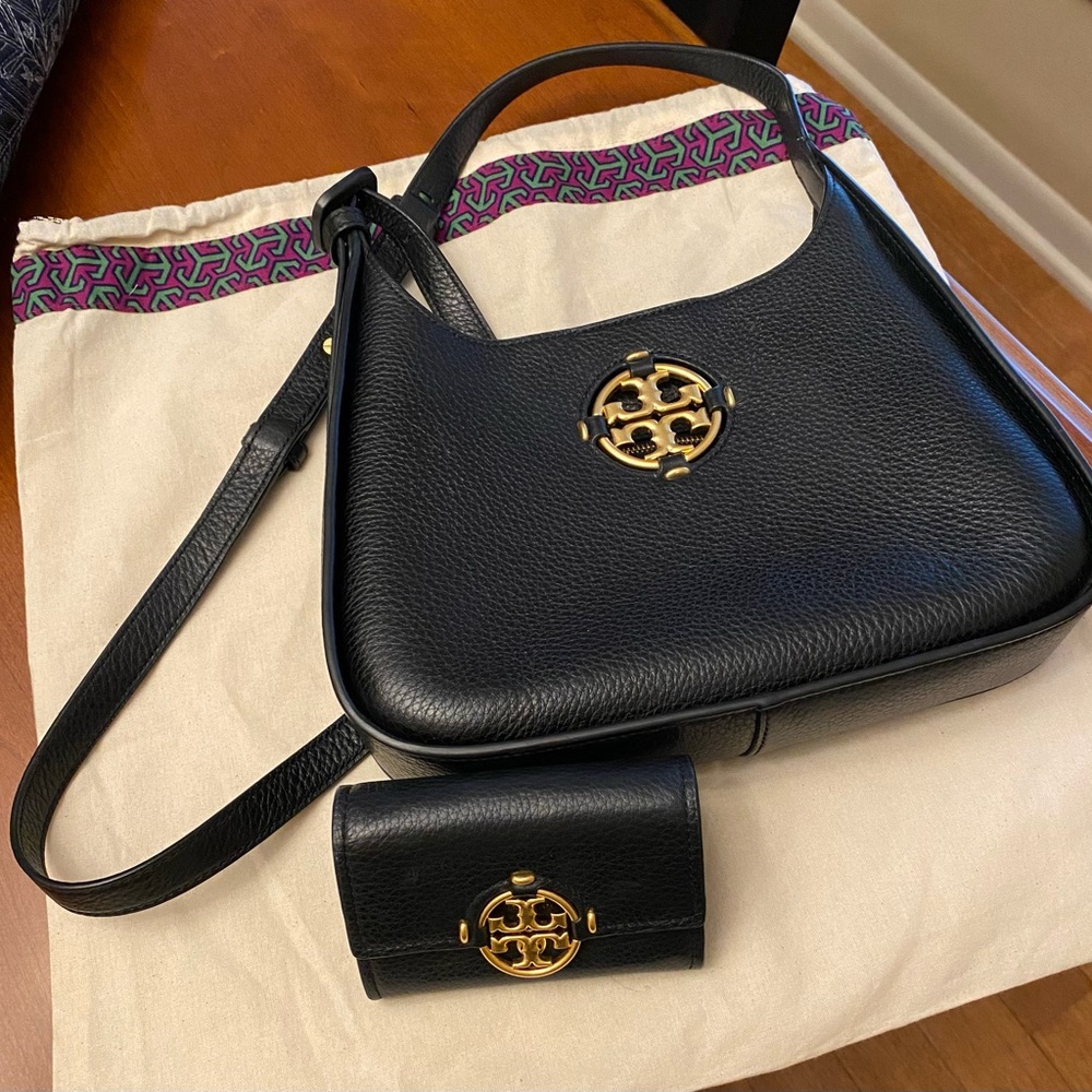 Tory Burch Small Miller Shoulder Bag and Miller Mini Wallet
